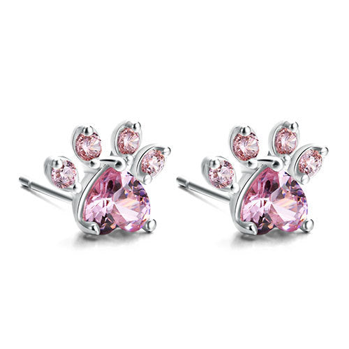 Paw Jewelry Set for Women – 4-Piece | Rose Gold with Zirconia Heart – Ring, Necklace, Earrings & Bracelet