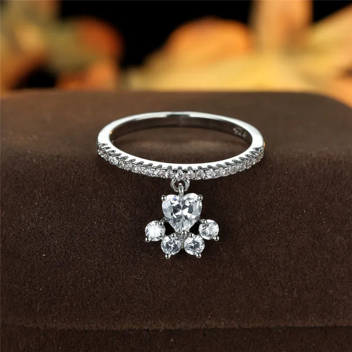 Paw & Heart Ring – Gold and Silver Look